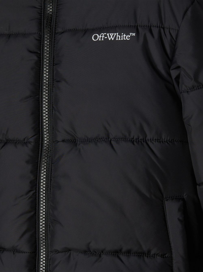 Shop Off-white Bookish Diag Short Puffer In Black White