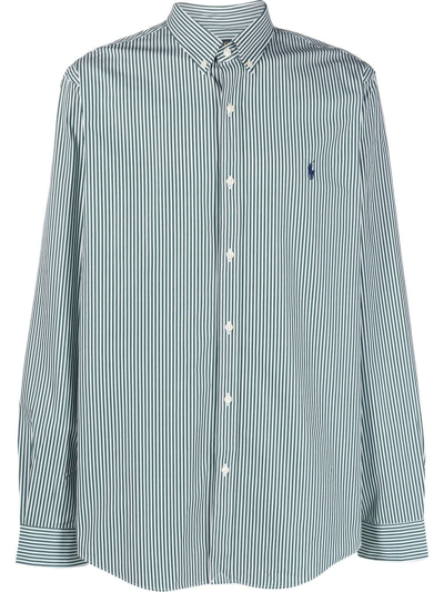 Shop Polo Ralph Lauren Ctn Str Popeline Long Sleeve Sport Shirt In C Pine White