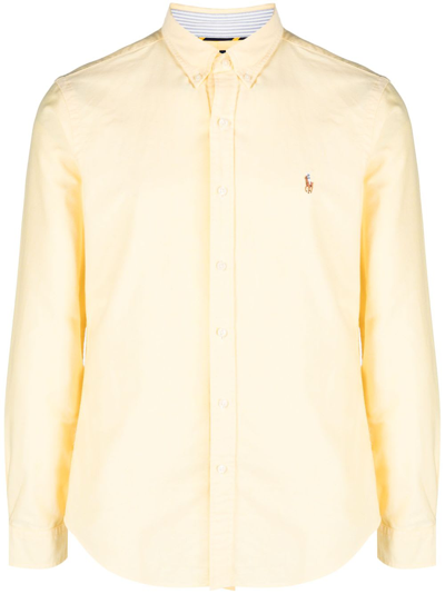 Shop Polo Ralph Lauren Classic Oxford Long Sleeve Sport Shirt In Yellow Oxford