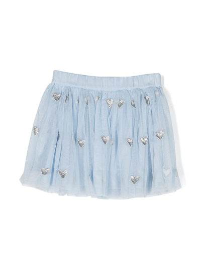 Shop Stella Mccartney Skirt In Em Light Blue Embroidery
