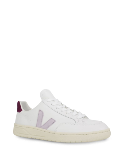 Shop Veja V-12 Sneakers In White Parme Magenta