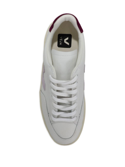 Shop Veja V-12 Sneakers In White Parme Magenta