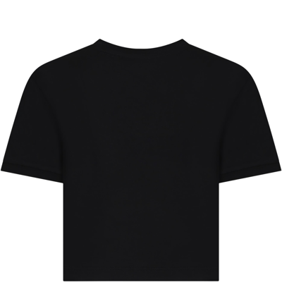 Shop Dolce & Gabbana Black T-shirt For Girl With Logo