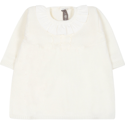 Shop Little Bear White Dress For Baby Girl With Ruffles