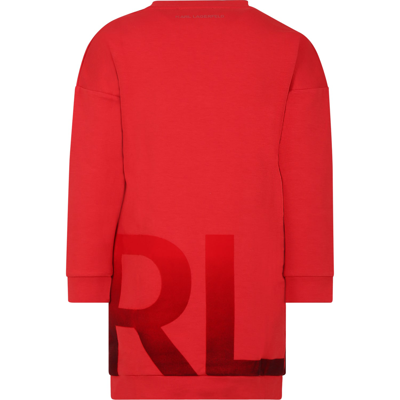 Shop Karl Lagerfeld Red Dress For Girl