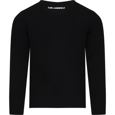Shop Karl Lagerfeld Black T-shirt For Girl