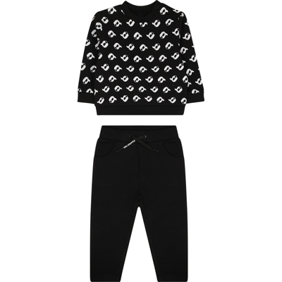 Shop Karl Lagerfeld Black Set For Babies