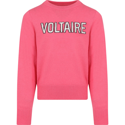 Shop Zadig &amp; Voltaire Fuchsia Sweater For Girl