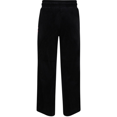 Shop Rykiel Enfant Black Pants For Girl In Multicolor