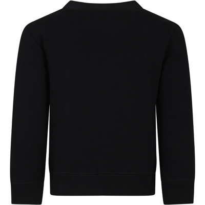 Shop Lanvin Black Sweatshirt For Kids With Logo