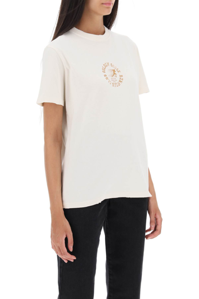 Shop Golden Goose Runners Club Print Regular T-shirt In Heritage White Malt Ball (white)