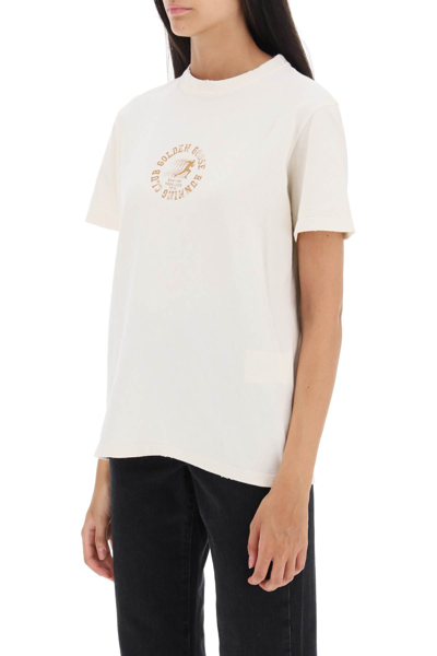 Shop Golden Goose Runners Club Print Regular T-shirt In Heritage White Malt Ball (white)