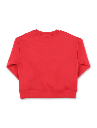 Shop Stella Mccartney Rainbow Fringed Sweatshirt In Red