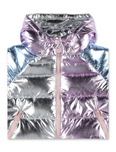 Shop Stella Mccartney Metallic Puffer Coat In Silver