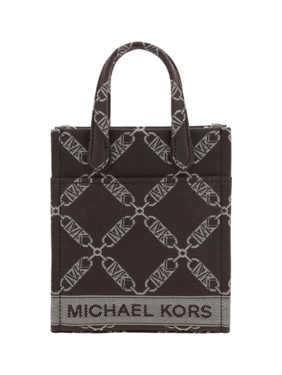 Shop Michael Kors Mini Gigi Tote Bag In Choc Multi