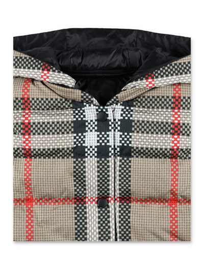 Shop Burberry Check Reversible Puffer Gilet In Archive Beige Ip Pat