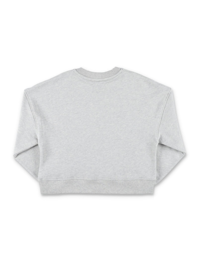 Shop Burberry College Graphic Sweatshirt In Deep Dove Grey Mel
