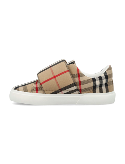 Shop Burberry Check Cotton Sneakers In Archive Beige Ip Chk