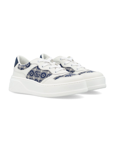 Shop Gucci Chuncky Low-top Sneaker In White/blue