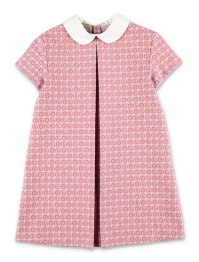 Shop Gucci Double G Cotton Dress In Pink