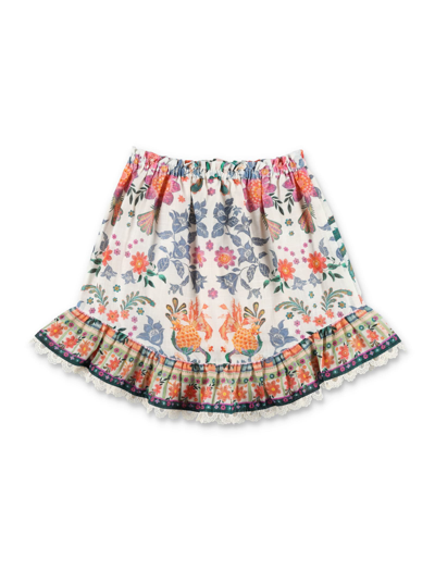 Shop Zimmermann Ginger Flip Skirt In Cream Tropical