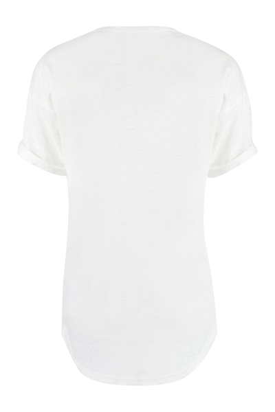 Isabel Marant Étoile 'koldi' White Crewneck T-shirt With Contrasting Logo In White