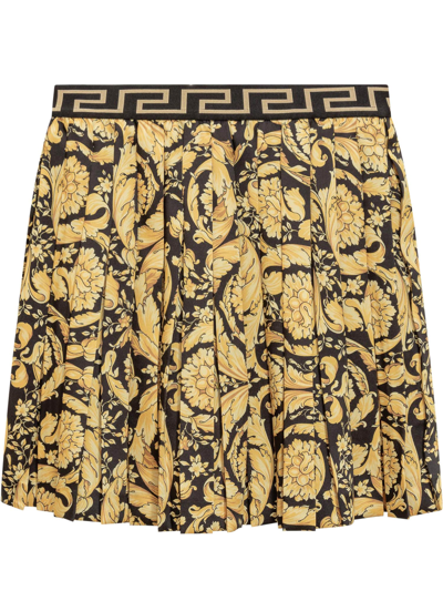 Shop Versace Barocco Skirt In Black-gold