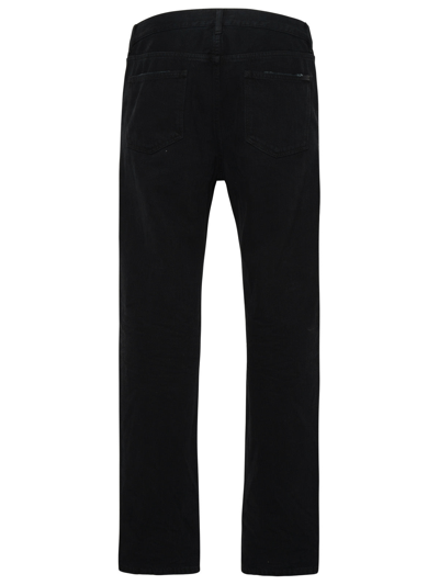 Shop Saint Laurent Oklahoma Jeans In Black Denim Man