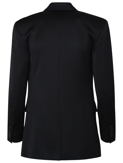 Shop Saint Laurent Woman  Black Cotton Blazer Jacket