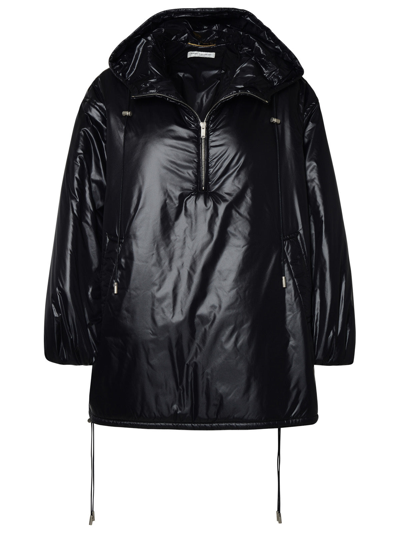 Shop Saint Laurent Woman  Black Nylon Down Jacket