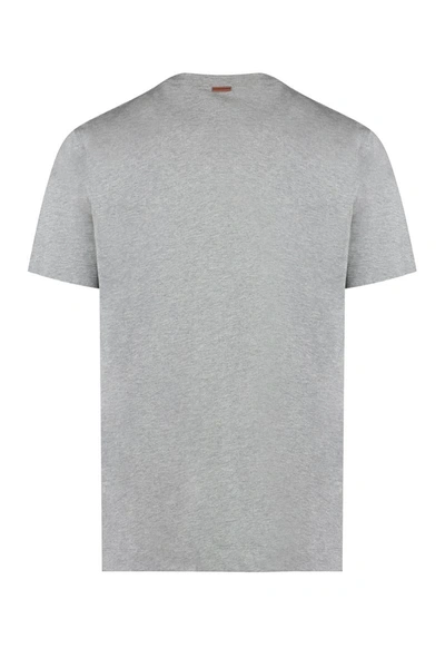 Shop Ermenegildo Zegna Zegna Logo Cotton T-shirt In Grey