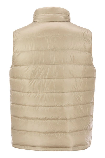 Shop Herno Reversible Down Vest In Beige/red