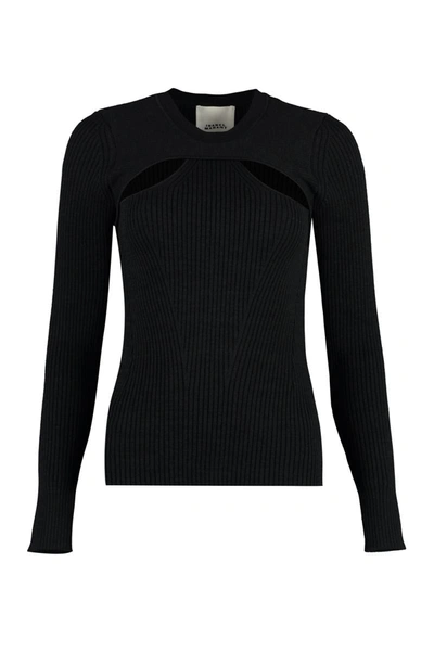 Shop Isabel Marant Zana Merino Wool Sweater In Black
