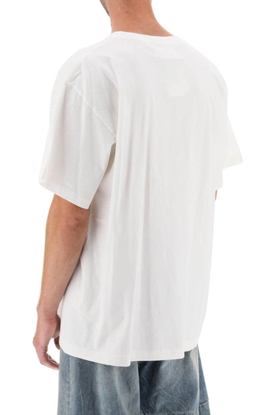 Shop Mm6 Maison Margiela T-shirt With Numeric Logo Label In White