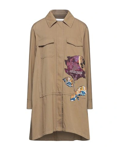 Shop Valentino Garavani Woman Overcoat & Trench Coat Military Green Size 0 Cotton