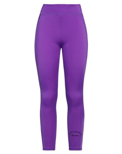 Shop 4giveness Woman Leggings Purple Size Xs Polyamide, Elastane