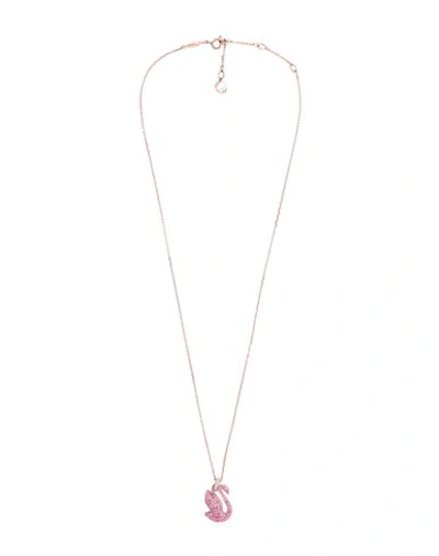 Shop Swarovski Iconic Swan Pendant, Swan, Medium, Pink, Rose Gold-tone Plated Woman Necklace Pi