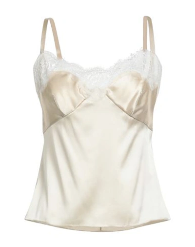 Shop Dolce & Gabbana Woman Undershirt Cream Size 4 Silk, Elastane In White