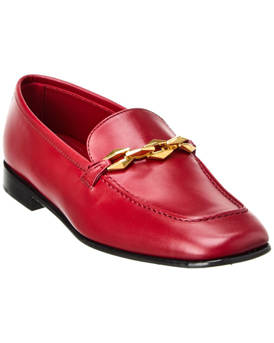 Shop Jimmy Choo Diamond Tilda Leather Loafer In Red