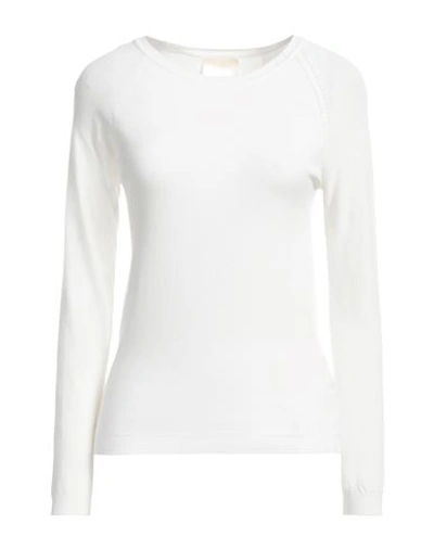 Shop Kate By Laltramoda Woman Sweater White Size L Viscose, Polyamide