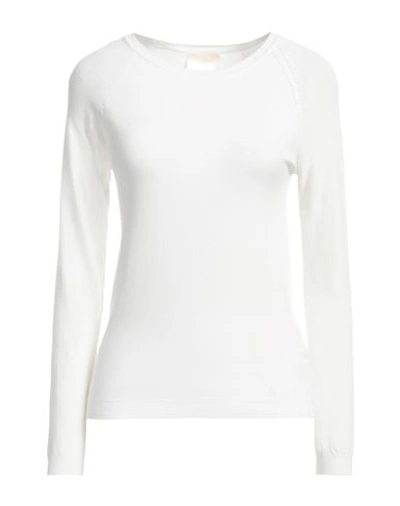 Kate By Laltramoda Woman Sweater White Size L Viscose, Polyamide In White