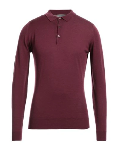 John Smedley Man Sweater Garnet Size L Virgin Wool In Red
