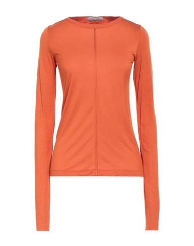 Shop High Woman T-shirt Orange Size Xs Rayon, Silk
