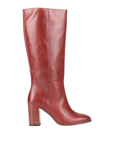 Shop Paola Ferri Woman Boot Brick Red Size 10 Soft Leather