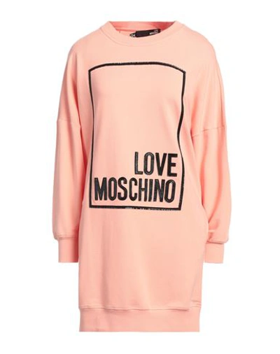 Shop Love Moschino Woman Short Dress Salmon Pink Size 6 Cotton, Modal, Elastane