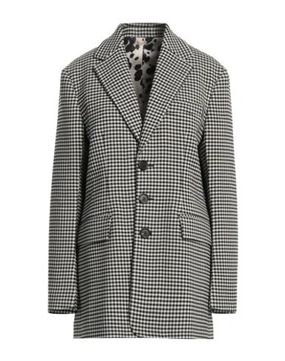 Marni Woman Coat Black Size 8 Virgin Wool, Elastane, Polyamide In Black