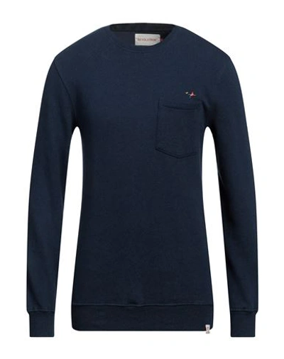 Shop Revolution Man Sweatshirt Navy Blue Size S Cotton