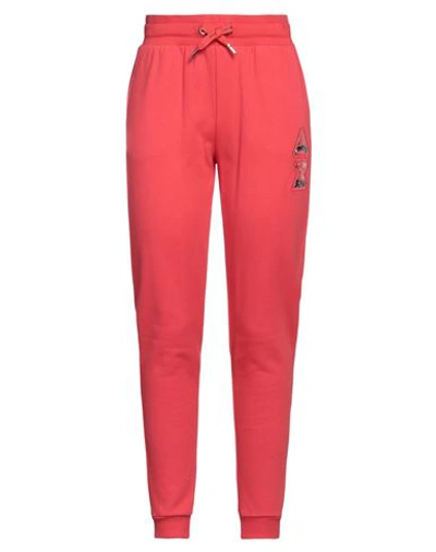 Shop Armani Exchange Woman Pants Coral Size S Cotton In Red