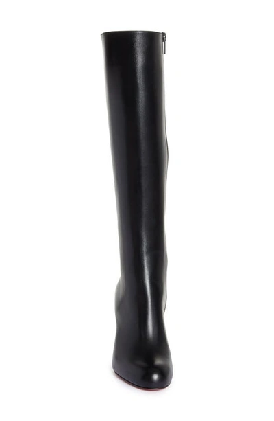 Shop Christian Louboutin Pumppie Knee High Boot In Bk01 Black