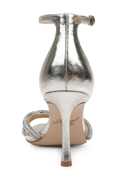 Shop Jewel Badgley Mischka Vani Ankle Strap Sandal In Light Gold